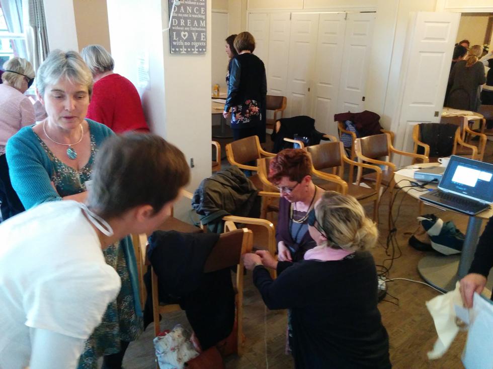 Blindfold communication exercise at the REACH Retreat 2015